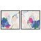 Stupell Industries Pink Blue Pop Abstract 2 pc Framed Giclee Wall Art Set Design by June Erica Vess